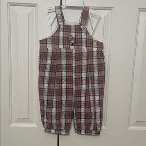 Good Kidz Unisex Plaid Kids Overalls 24 Months (Like New)